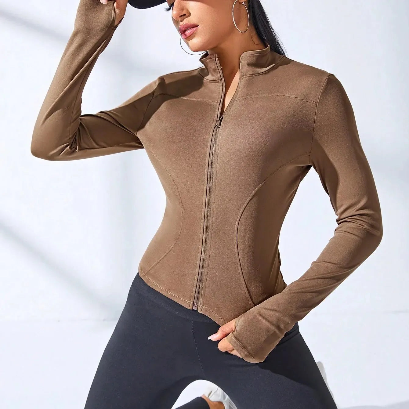 Slim Fit Zipper Yoga Jacket