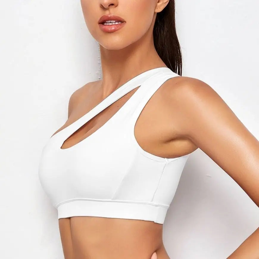 One-Shoulder Push-Up Sports Bra