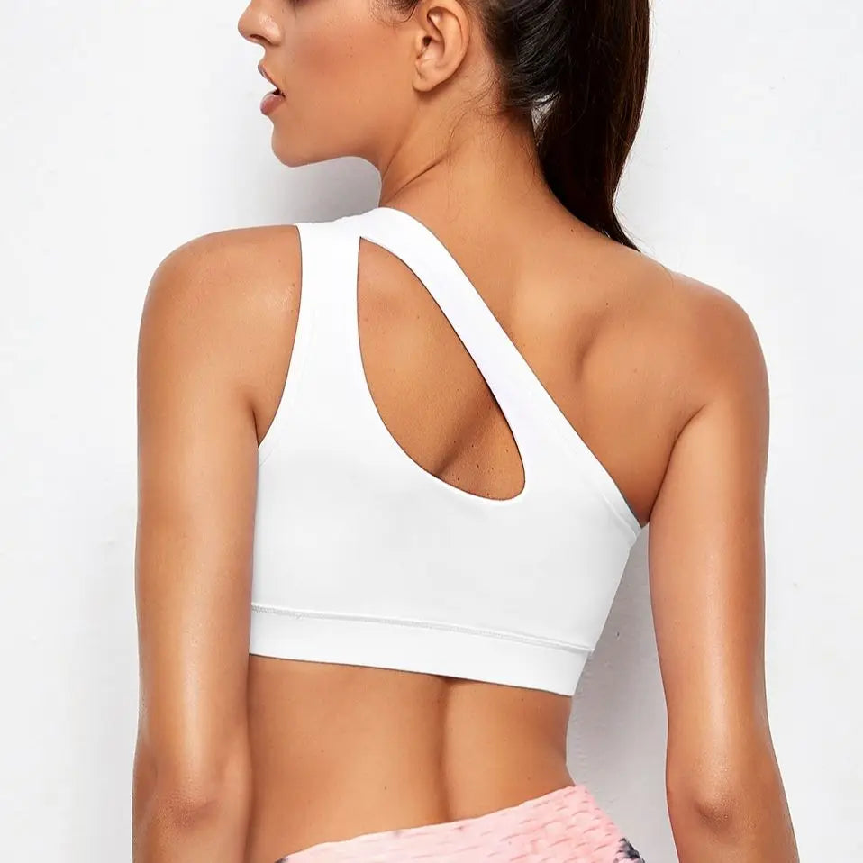 One-Shoulder Push-Up Sports Bra