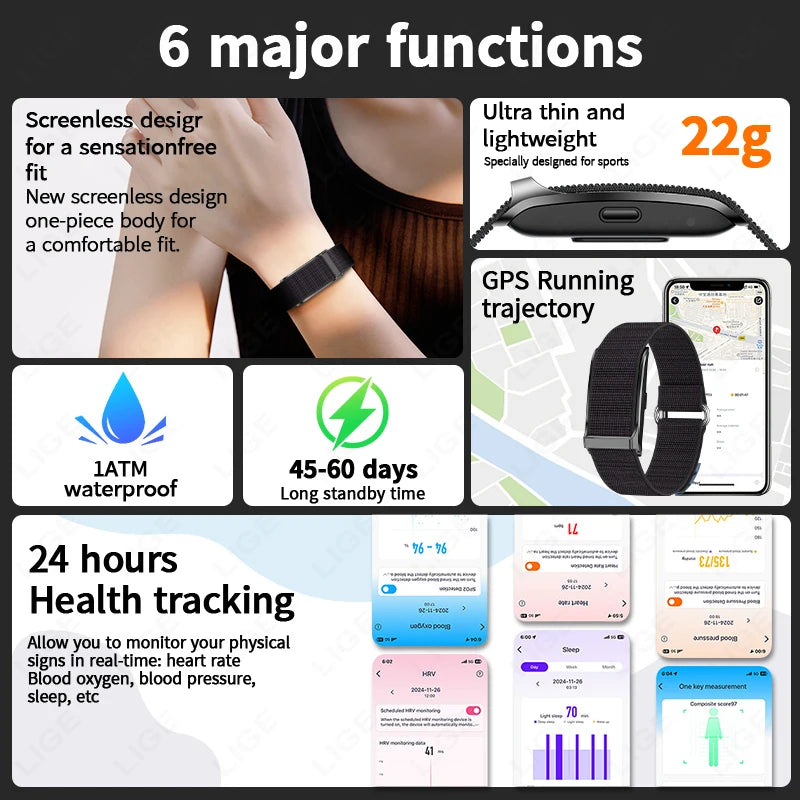 LIGE No Screen Smart watch Fitness Tracker