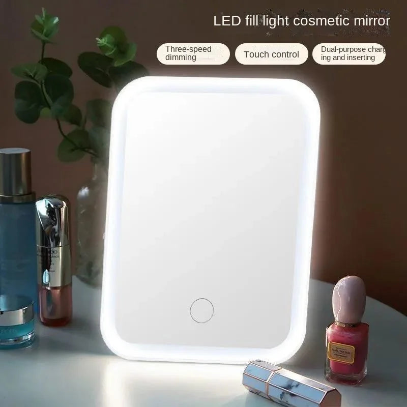 LED Touch Screen Folding Makeup Mirror