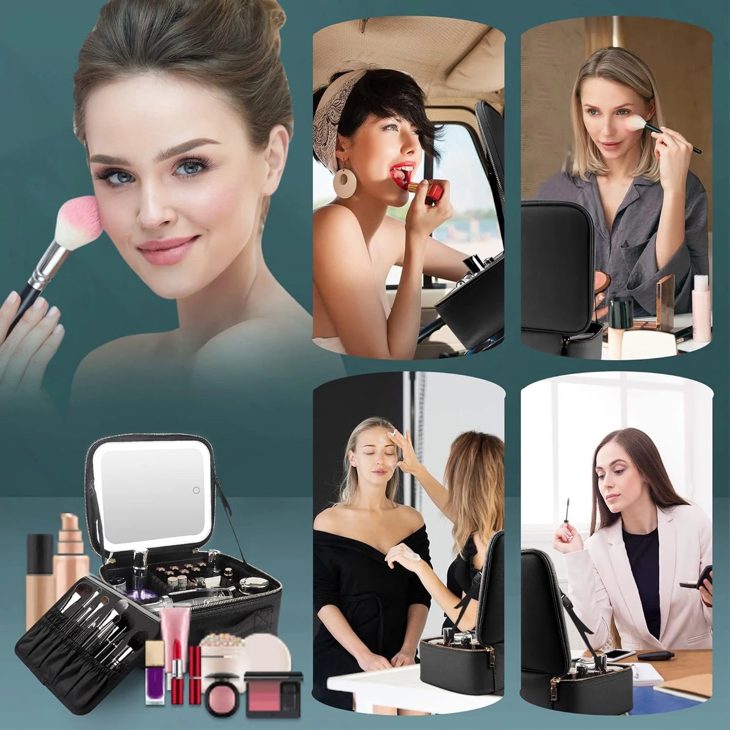Makeup Organizer with Mirror Light