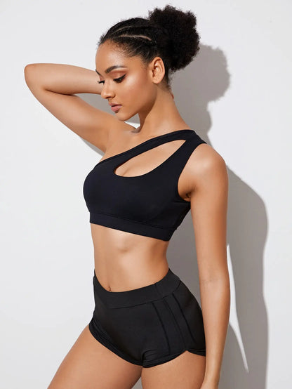 One-Shoulder Push-Up Sports Bra