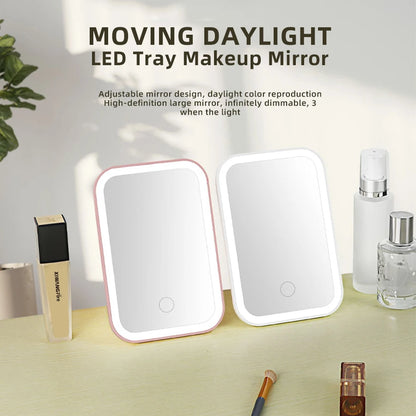 LED Touch Screen Folding Makeup Mirror