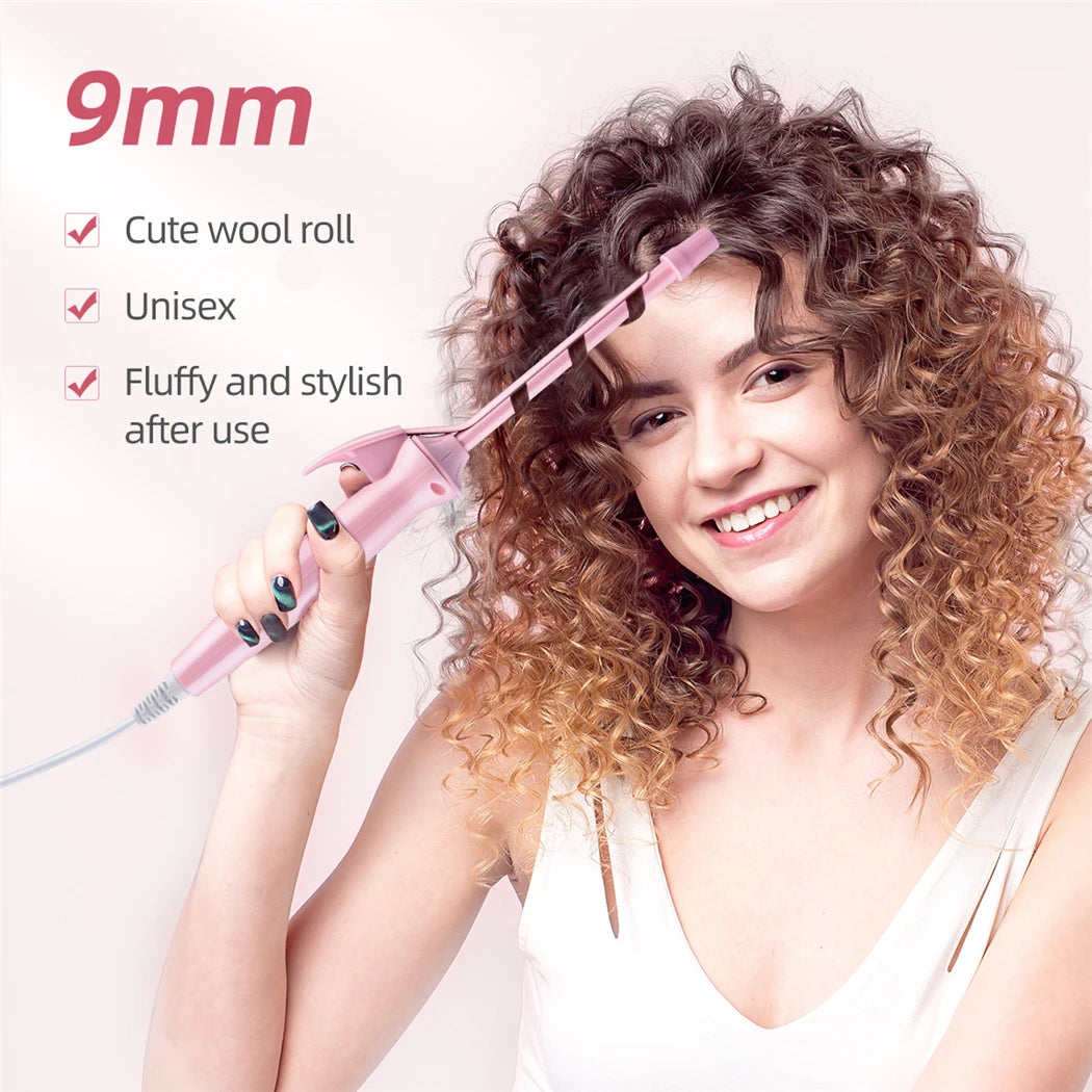 9mm Mini Hair Curler Wand Ceramic Salon