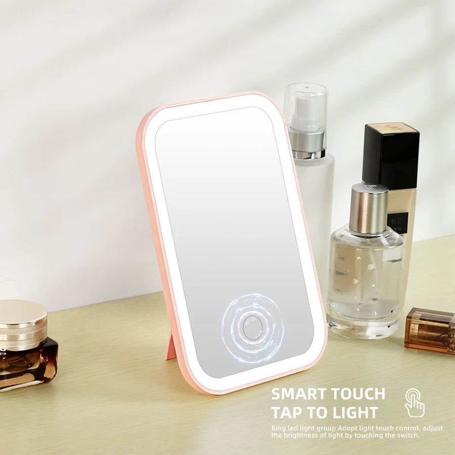 LED Touch Screen Folding Makeup Mirror