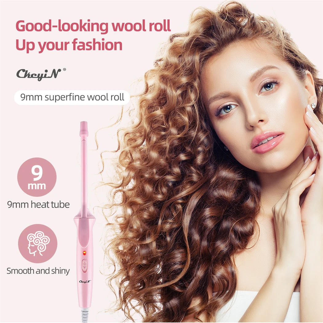 9mm Mini Hair Curler Wand Ceramic Salon