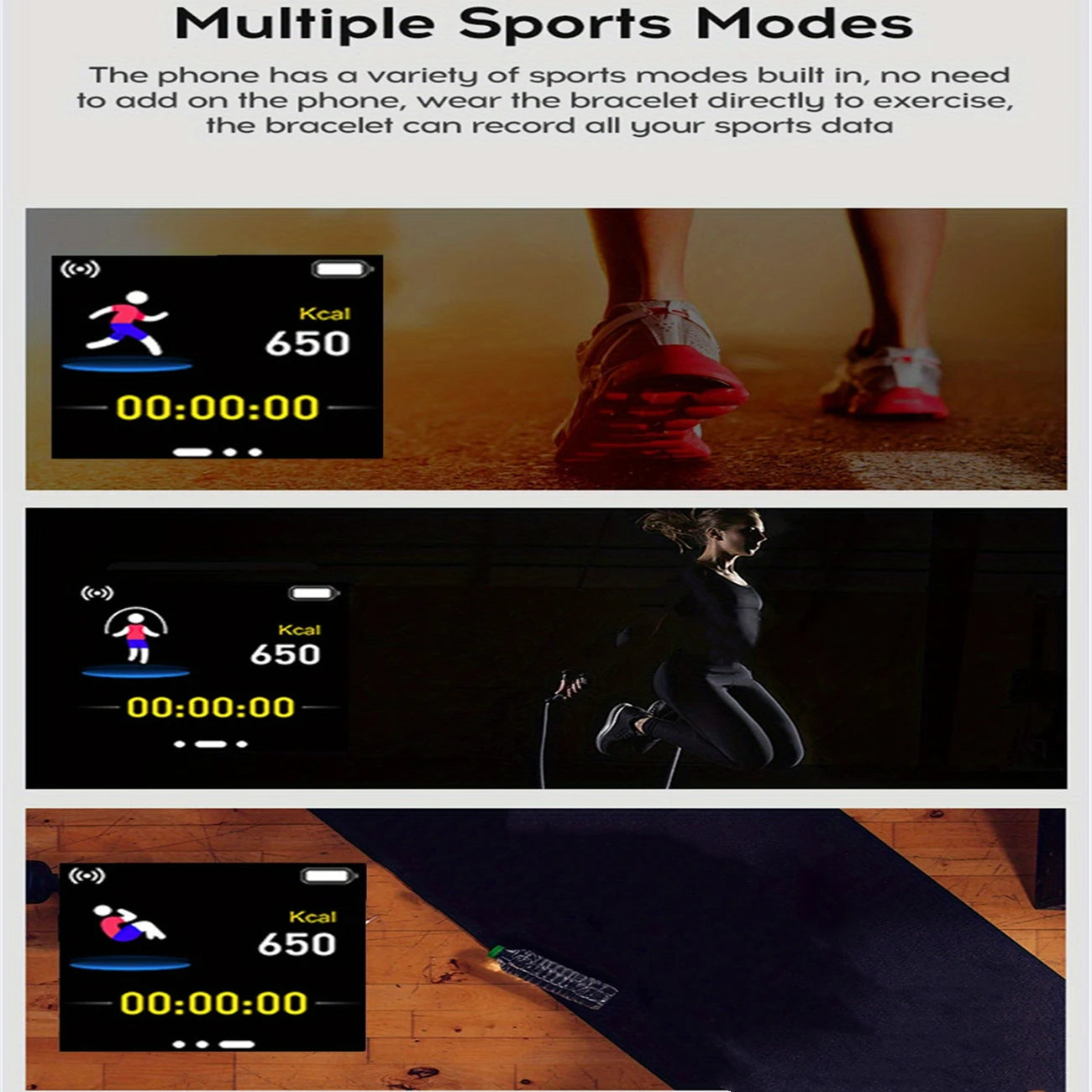 Smart Fitness Watch Bluetooth Music Sleep Monitor
