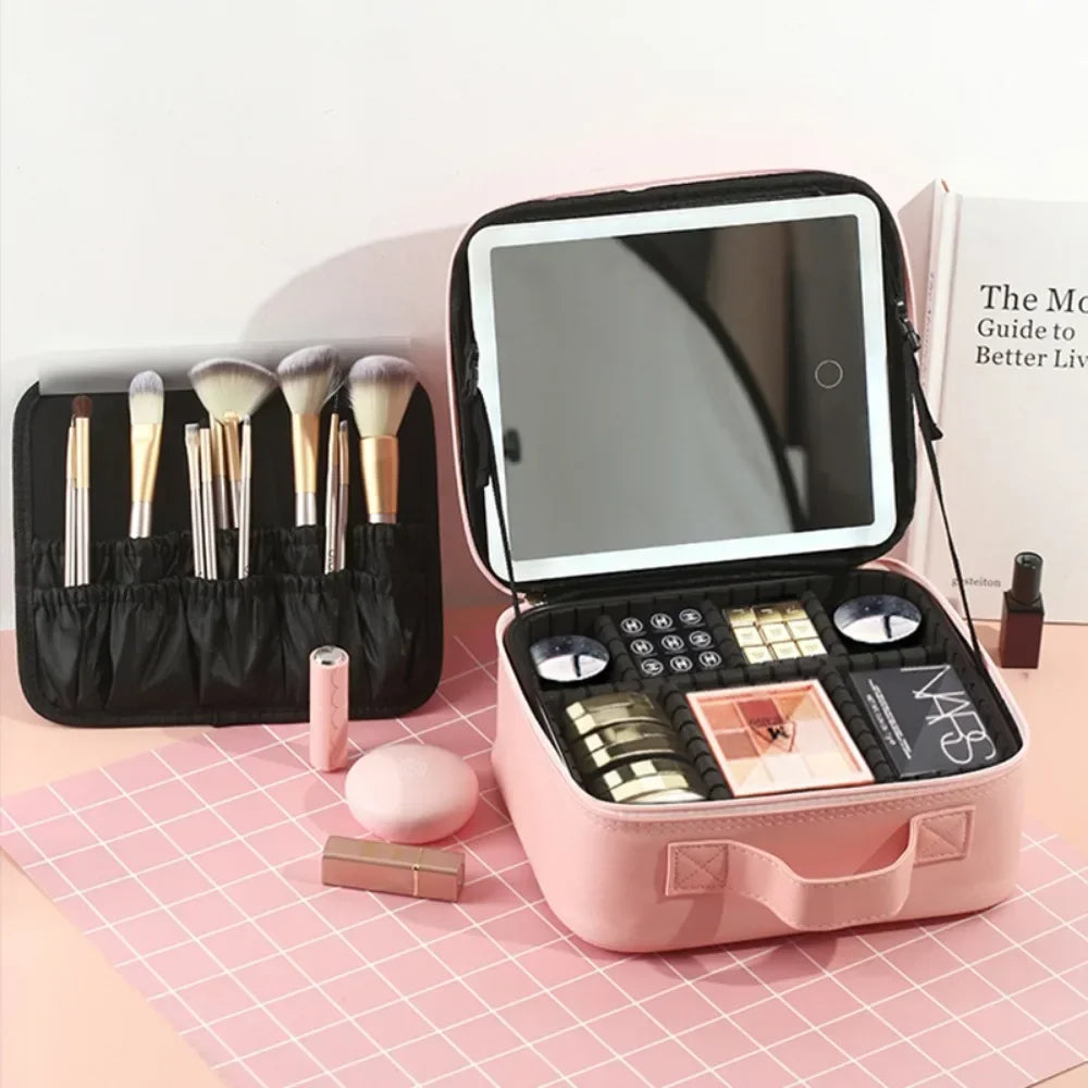 Makeup Organizer with Mirror Light