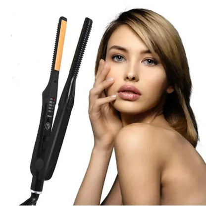 2-in-1 Mini Hair Straightener Curler Ceramic Flat Iron Tool