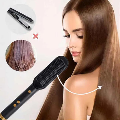 Electric Ceramic Hair Straightener Brush