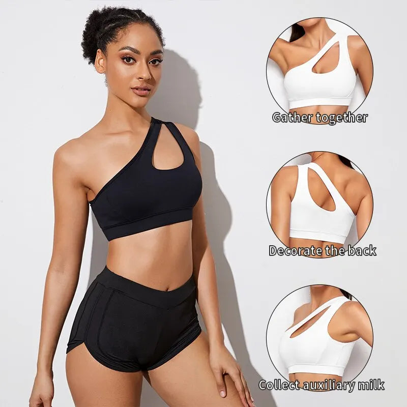 One-Shoulder Push-Up Sports Bra