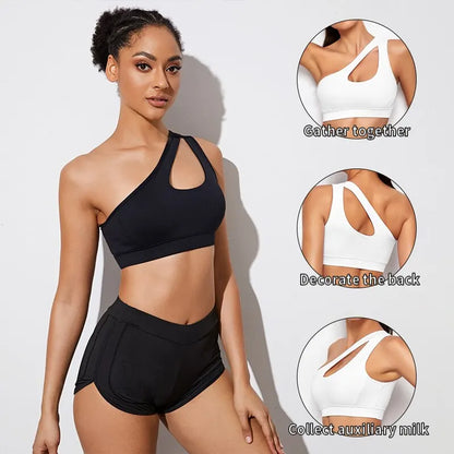 One-Shoulder Push-Up Sports Bra