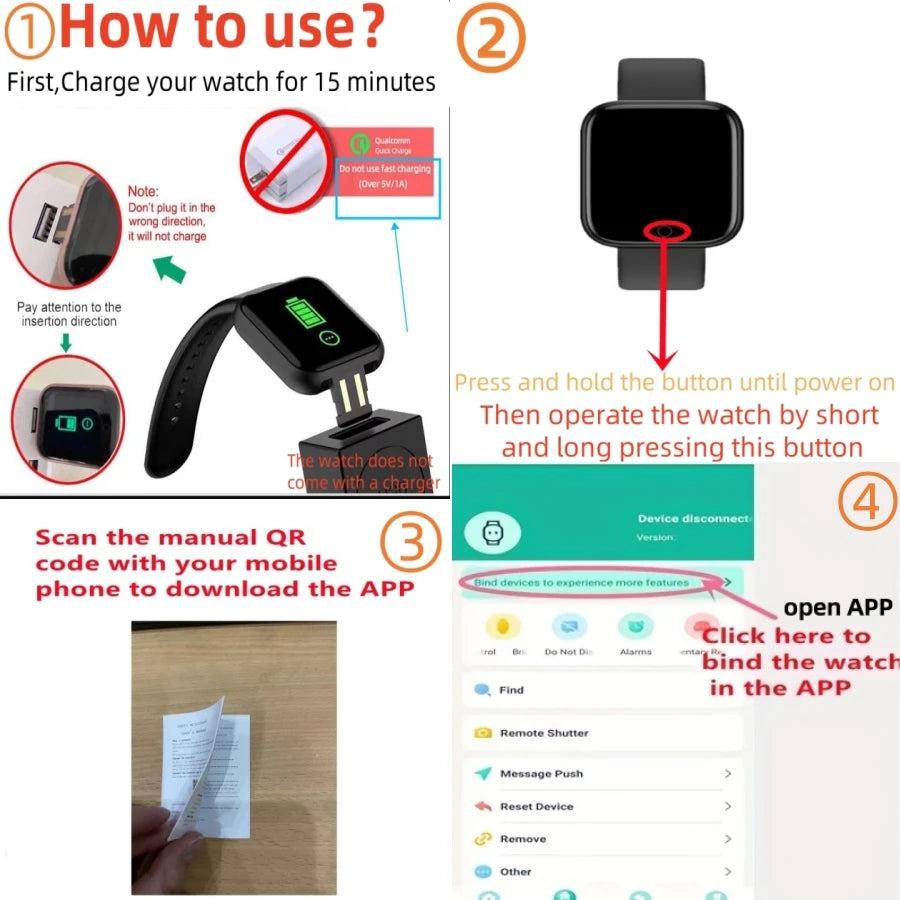 Multifunction Smartwatch for All Ages Fitness